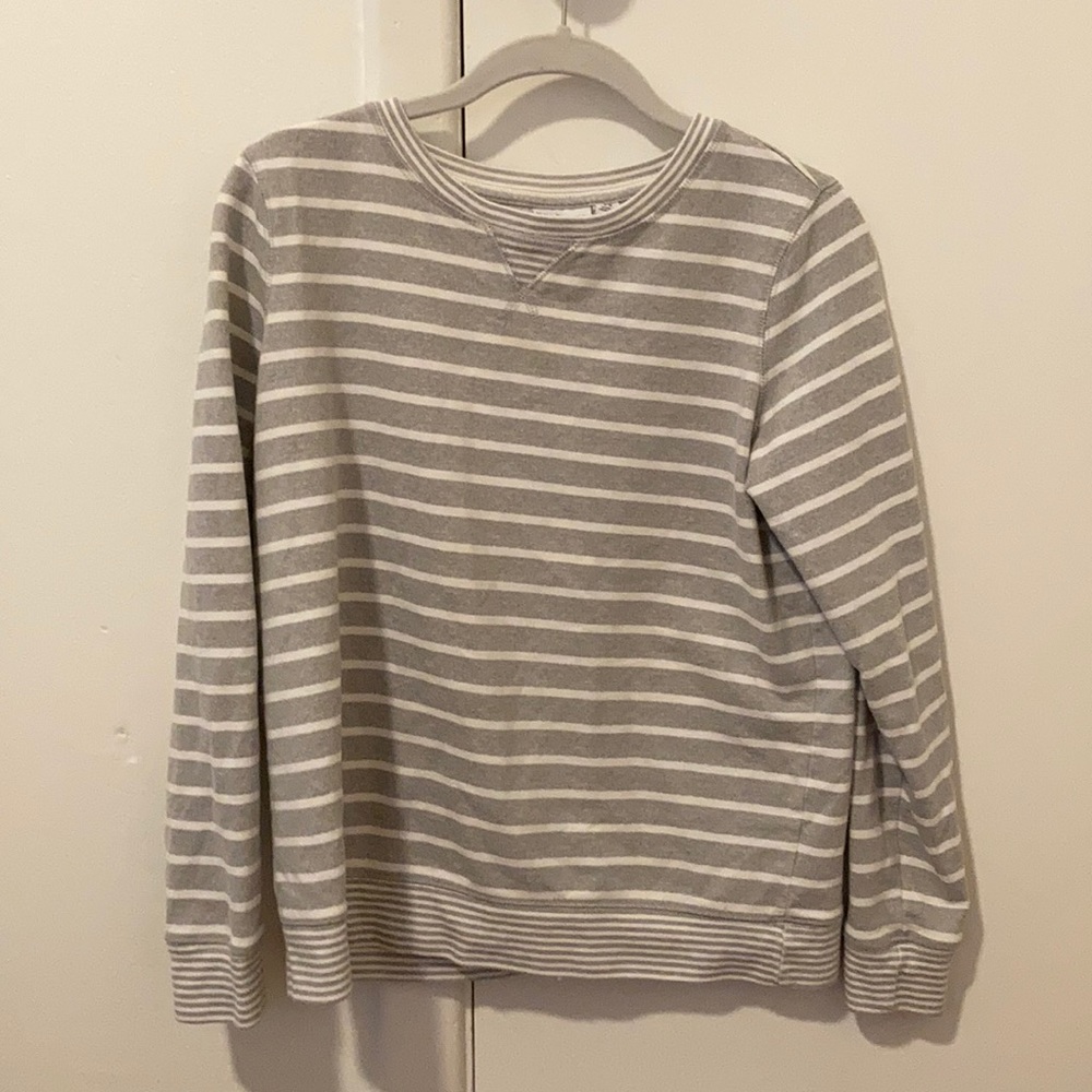 Gray and white sweater